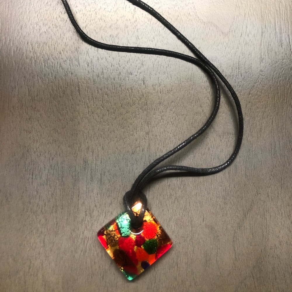 Glass pendant handmade necklace   Approx 20inches